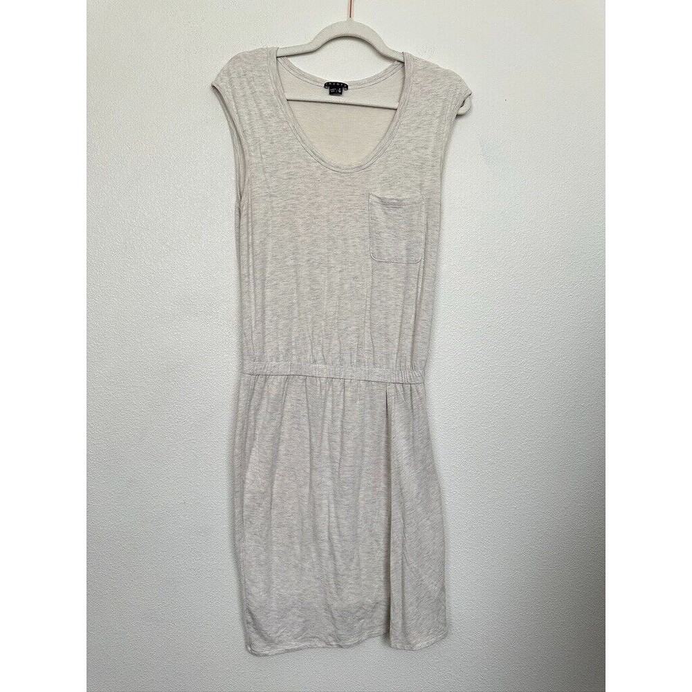 Theory Genessia Stretch Jersey Knit Dress Sleeveless Ivory White Women's Small